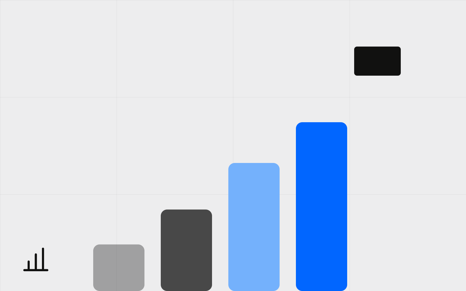Abstract stat bars with briefcase dot