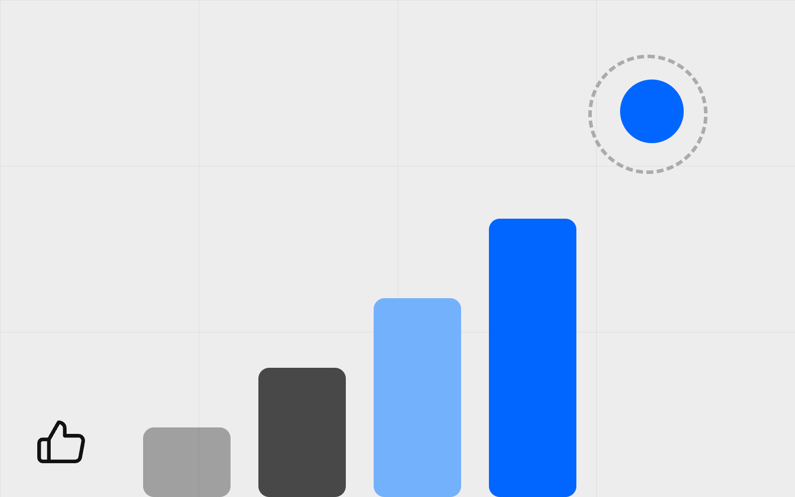 Abstract growth bars with like dot