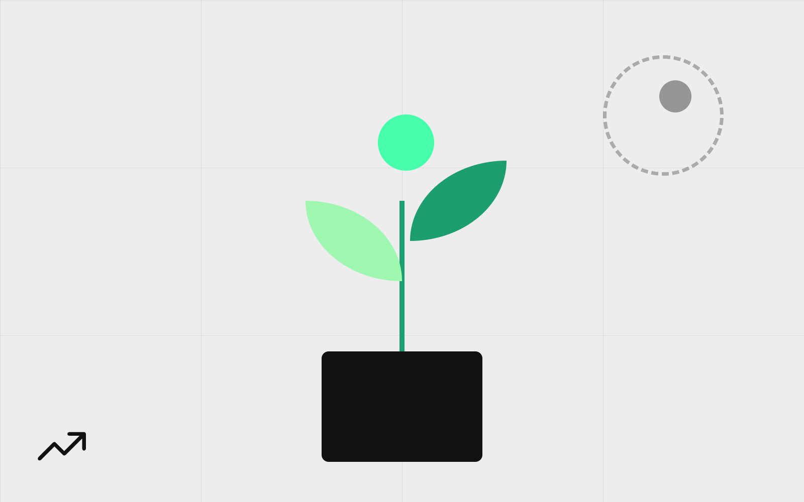 Abstract plant growing from pot