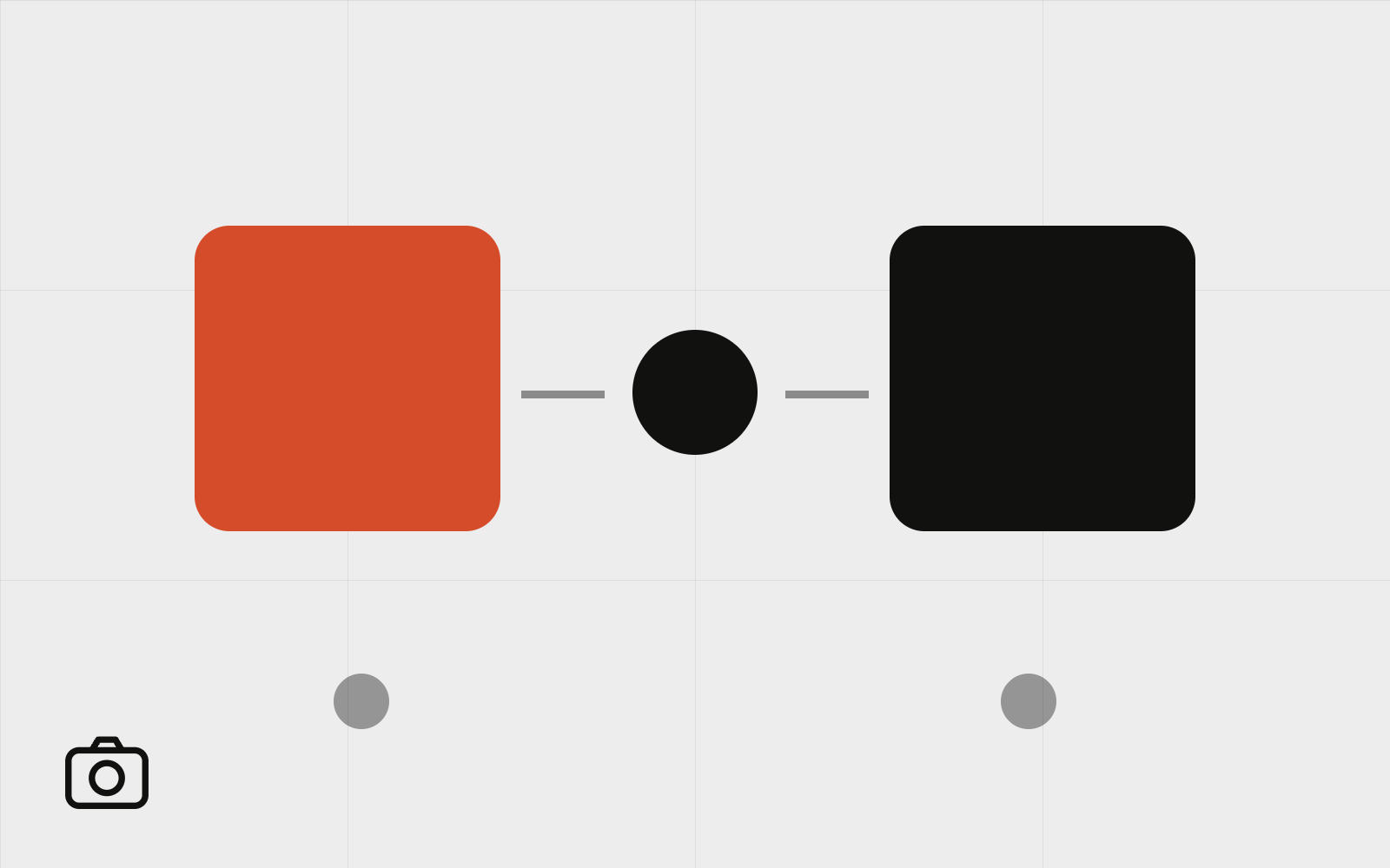Abstract two platforms facing off