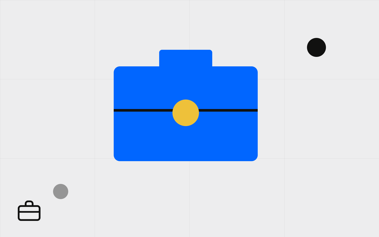 Abstract briefcase with connection dots
