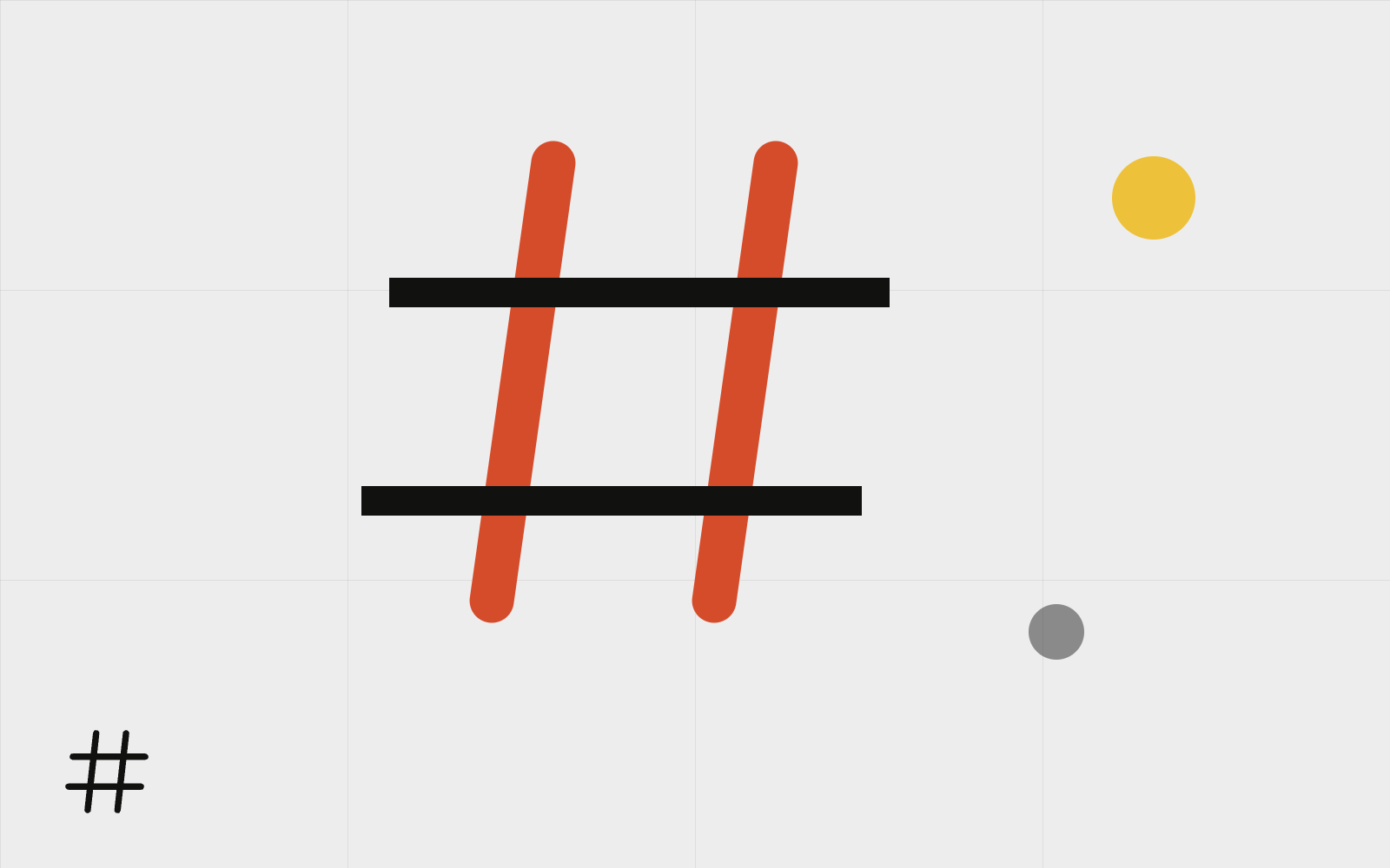 Abstract oversized hashtag