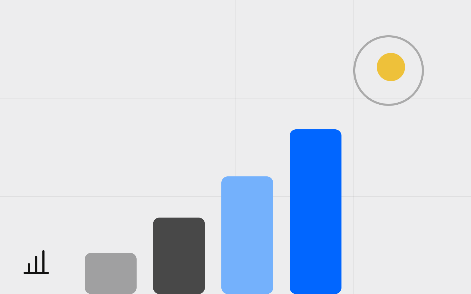 Abstract analytics bars with focus ring