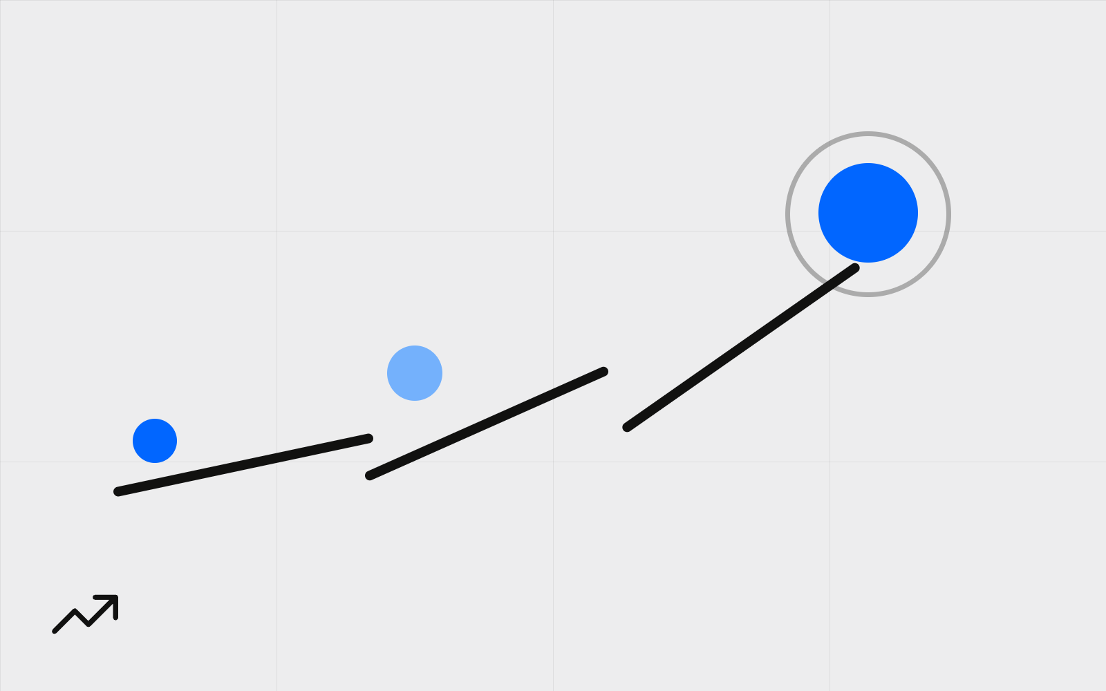 Abstract rising trend line